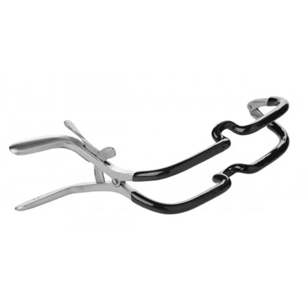 Master Series Rubber Coated Stainless Steel Jennings Gag - Zwart - 0848518009050
