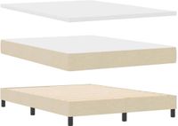 vidaXL Boxspring Bed met Hoofdeinde Crème Stof 140 x 190 cm