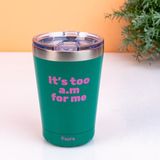Fisura Koffiemok thermosbeker Its too am for me green