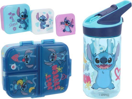 4KidsOnly Danneels Trading Lilo & Stitch lunchset; drinkfles, lunchbox en snackbox