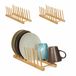 Relaxdays Bamboebordenrek voor 8 borden, set van 3