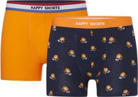 Happy Shorts Heren Boxershorts Holland Oranje 2-Pack Oranje Leeuw - Maat XXL