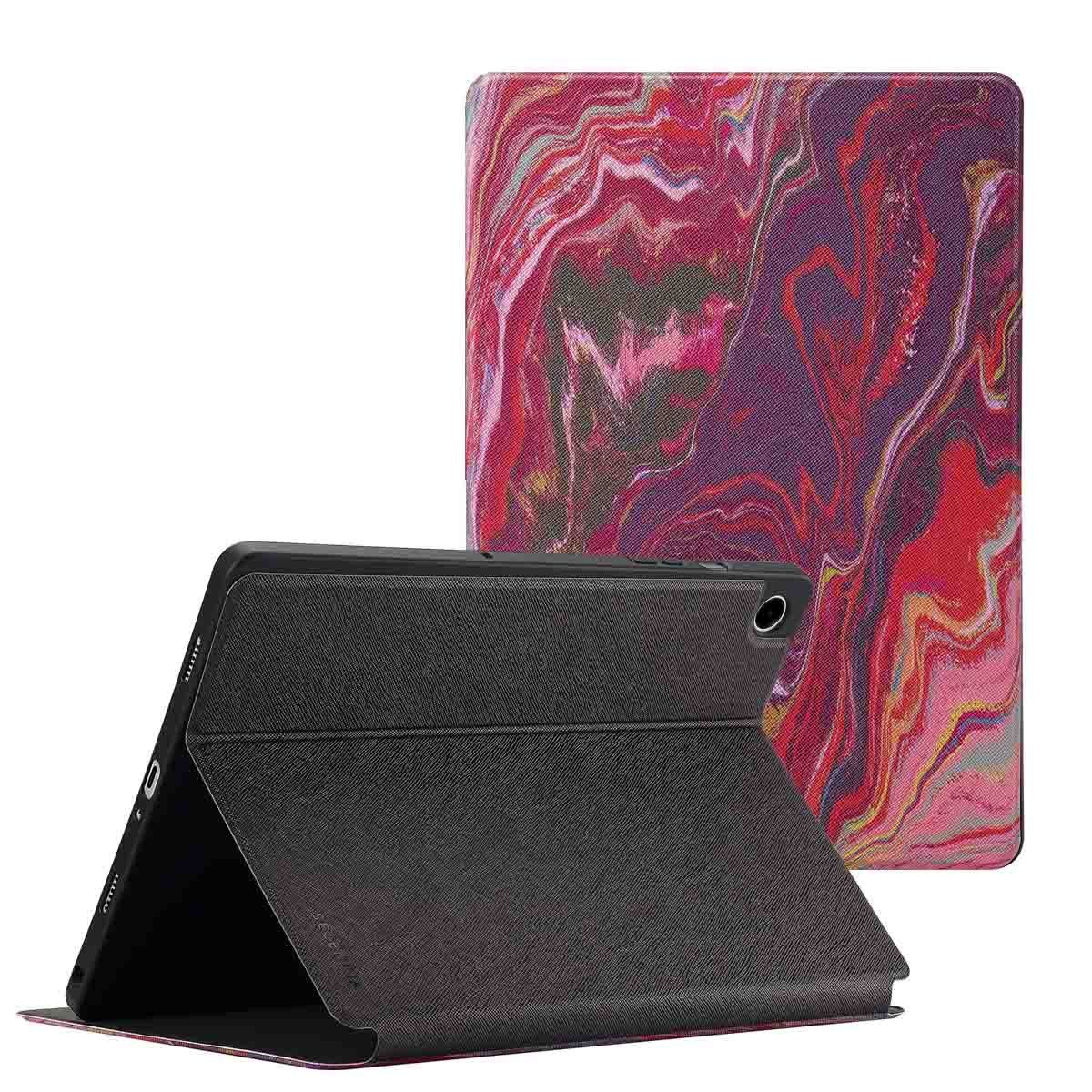 Selencia Vivid tablethoes voor de Samsung Galaxy Tab A9 Plus - Marble Plum