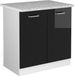 Vicco R-Line Meuble sous évier – 80 cm avec portes, avec plan de travail Noir laqué