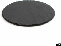 Quid Leisteen Effect Keramische Tray Cirkelvormig Zwart (25 cm) (12 Stuks)