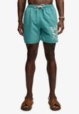 Superdry Printed Logo 16-Inch Zwemshort Heren Teal XXL