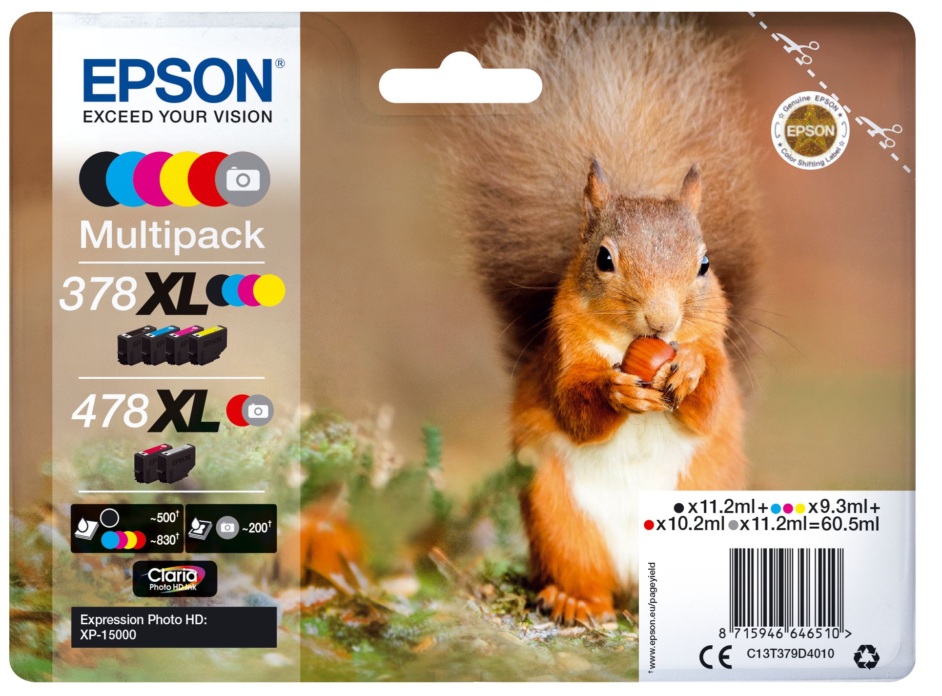 Epson 378XL / 478XL Claria Photo HD Ink Multipack - Original - 6 Colors