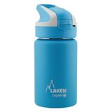 Laken Therm Summit thermosfles van roestvrij staal, sportsluiting met rietje, grote opening, 350 ml, lichtblauw