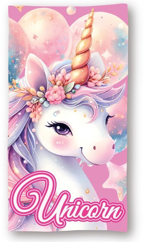 4KidsOnly Bol Unicorn strandlaken Multi Colour Microvezel Rond