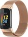 Wigento Fitbit Metalen stalen mesh polsband met magnetische sluiting, rosé goud