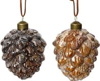 Decoris Dennenappel glas l8b8h10 cm a2 kerst