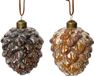 Decoris Dennenappel glas l8b8h10 cm a2 kerst