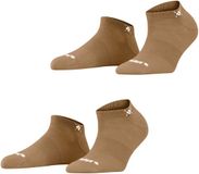 Burlington Everyday 2-Pack kort eenkleurig katoen multipack sneakersokken enkelsokken dames bruin - maat 36-41