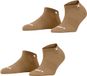 Burlington Everyday 2-Pack kort eenkleurig katoen multipack sneakersokken enkelsokken dames bruin - maat 36-41