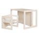 roba 3-in-1 kinderset – draaikruk en in tafel ombouwbare kinderbank – zitgroep voor kinderen van hout – beige/cashmere