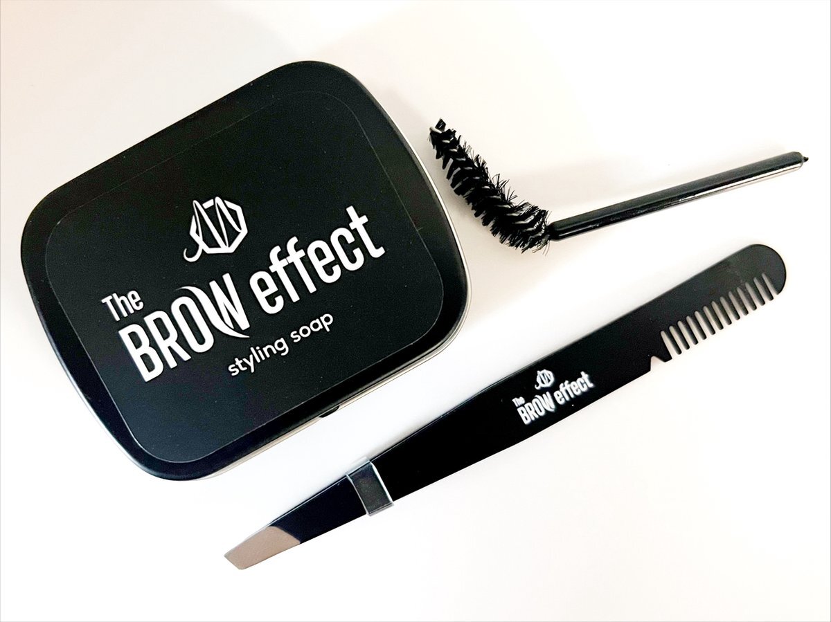 The brow effect Set - Wenkbrauwgel en Pincet - Soap Brow - Brow Soap - Waterproof - Brow Gel - Browsoap - Soapbrow - Instagram Brows