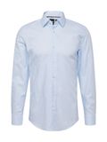 Hugo Boss BOSS Hank-s slim fit overhemd - structuur - blauw - Strijkvriendelijk - Boordmaat: 40