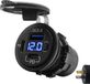 Orbit Electronic 12V USB C Autolader 3 Poorten Inbouw met Schakelaar/Voltmeter - QC3.0 - Blauw