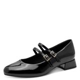 MARCO TOZZI Mary Janes met bandjes voor dames, kleine hak, zwarte print, 37 EU