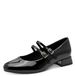 MARCO TOZZI Mary Janes met bandjes voor dames, kleine hak, zwarte print, 37 EU