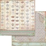 Stamperia SBB818 dubbel gezicht smeerpapier theekopje, meerkleurig, 30,5 x 30,5 cm, 10 stuks
