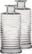 Hakbijl Glass Vaas - Set van 2x stuks - transparant - geribbeld - 14.5 cm diameter - 31 cm hoog - bloemenvaas