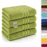 Lavea® Set van 4 Handdoeken 50x100 cm – 100% Katoenen Handdoeken – Lindegroen