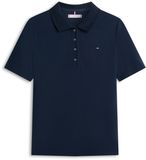Tommy Hilfiger Dames Polo Korte Mouw Katoen Elastaan M Donkerblauw