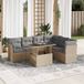 Maison Exclusive - Ensemble de meubles de jardin 7 pièces avec canapé et coussins, beige, en polyrotin