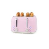 Salter Retro 4-Sneeds Tostiapparaat, brede sleuven, roze