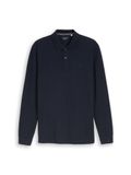 Tom Tailor - Piqué-poloshirt met lange mouwen - Maat L - sky captain blue