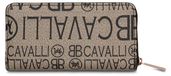 B Cavalli damesportemonnee met rits, met monogramprint, gemaakt van Polyurethanleer, 19 cm, zwart