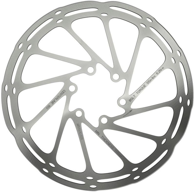 SRAM Centerline Rounded remschijf eendelig zilver - 0710845805523