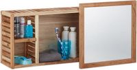Merkloos Relaxdays Wandrek met spiegel - hout - 80 cm breed - badkamer