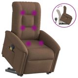 VidaXL Fauteuil releveur électrique réglable tissu marron