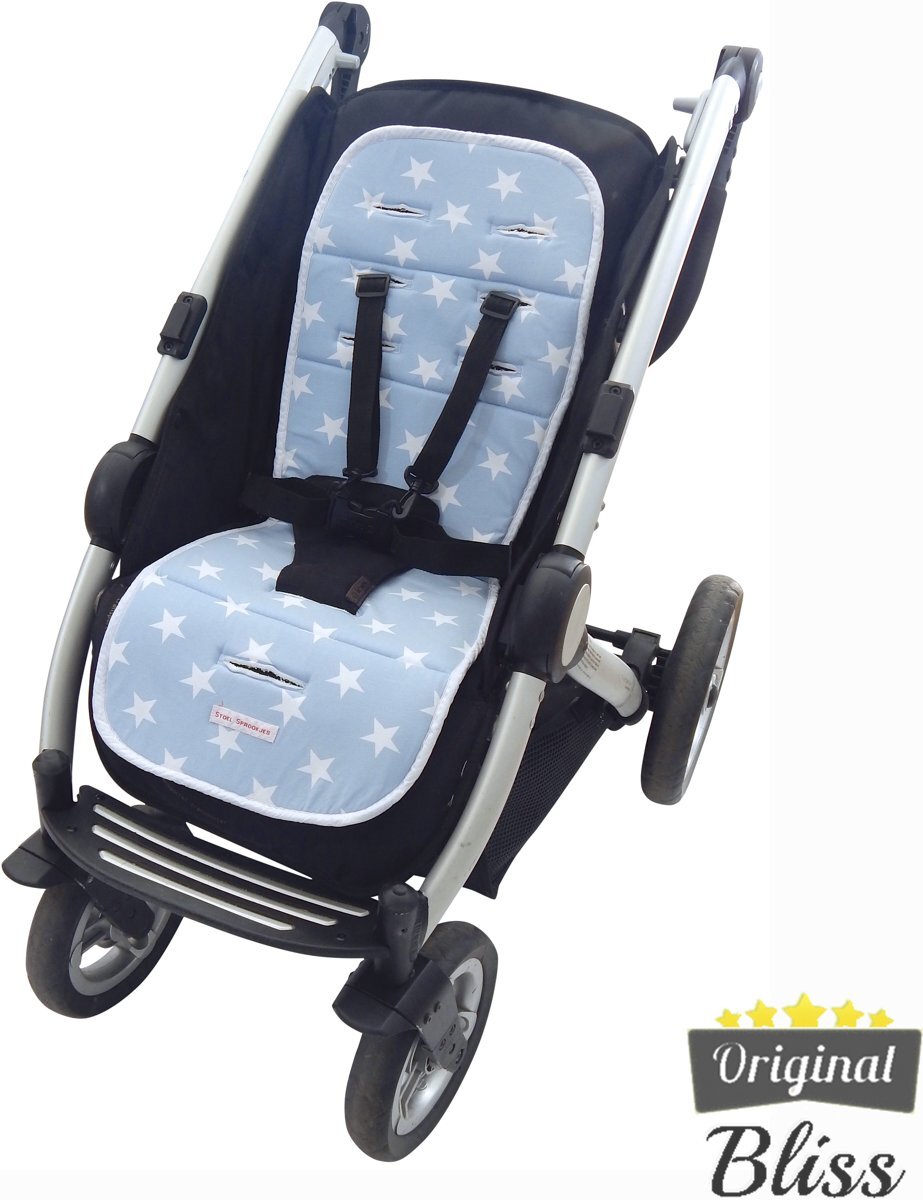 Bliss Inlegkussen buggy - Buggy accessoires - Buggy kussen - Buggy inleg - Ster Lichtblauw