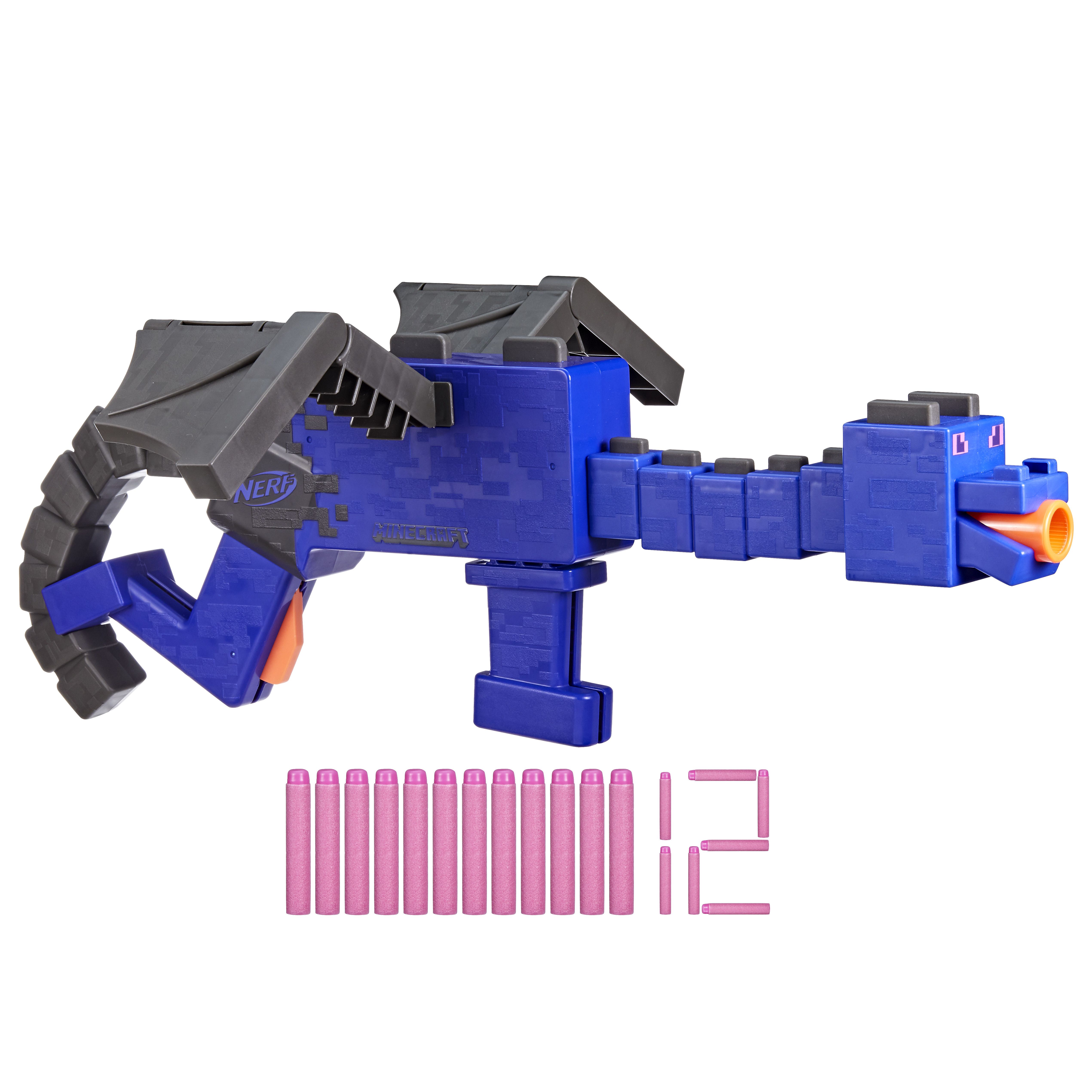 NERF Minecraft Ender Dragon Toy Blaster - 12 Darts Included - 8+ Years
