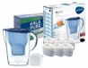 Brita carafe à eau Marella, bleu, modèle 125233, incluant 6 filtres Alapure Maxtra+