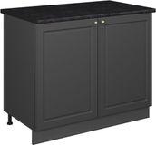 Vicco Wastafelkast Fame-Line, Anthrazit-Gold Landhaus/Antraciet, 100 cm