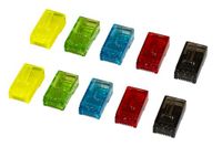 LINK Verpakking met 10 stekkers, 8-polig RJ45 Cat 5E, blauw, geel, rood, groen, zwart (2 per kleur)