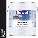 Ruwol Betonverf Zwart (RAL 9005) 5 liter