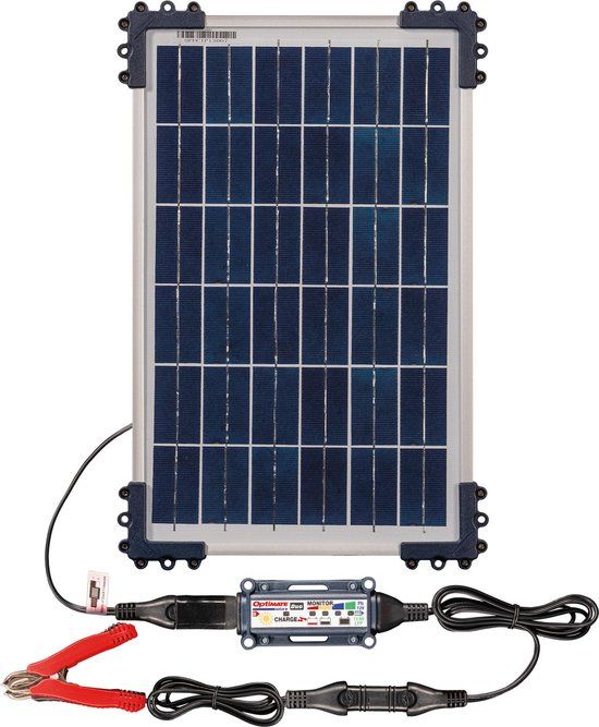 Optimate Solar 10W Zonnepaneel Druppellader - Auto, Motor, Bromfiets - AGM, Gel, Loodzuur accu