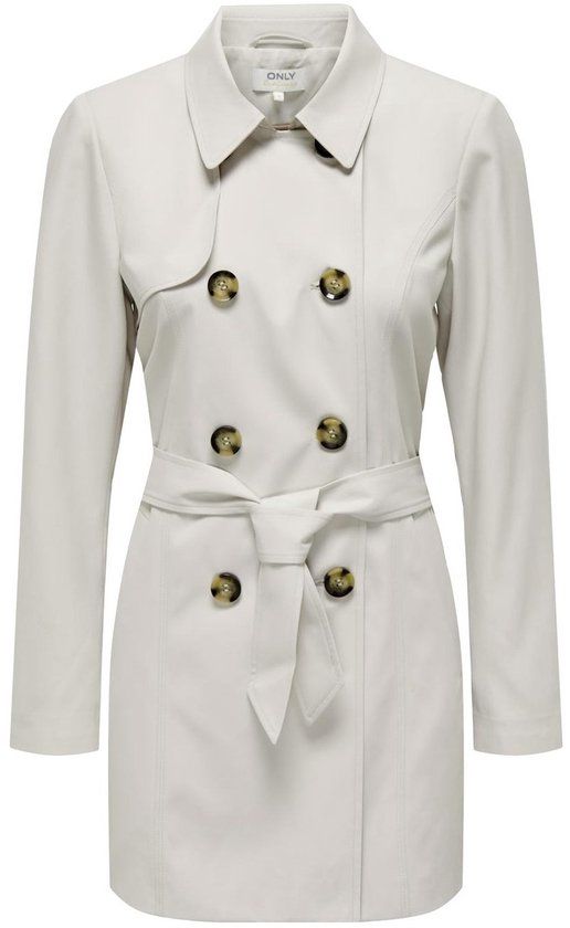 ONLY ONLVALERIE Trenchcoat - Moonbeam - Maat XL