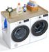 VEVOR Werkblad voor Wasmachine Droger Houten Opzetstuk 1370x700x69mm Eiken