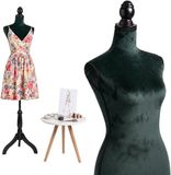 Merkloos Relaxdays Paspop Dames - Verstelbaar 130-167 cm - Maat 36/38 - Smaragdgroen