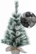 Merkloos / Sans marque Jja Showroom And Head Office Kleine kunst kerstboom besneeuwd -incl. verlichting bollen zwart/grijs- H60 cm