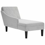 VidaXL Chaise longue met kussen en rechterarmleuning stof wolk grijs