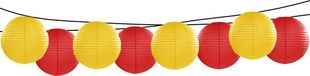 Merkloos Luminair (lampionshop) Global B.v. Luxe bol-vorm lampionnen rood en geel - 8x stuks - dia 35 cm