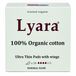 Lyara Serviettes hygiéniques Biologique 100% Coton – Ultra Fin avec ailettes – Flux Normal – 10 Pièces