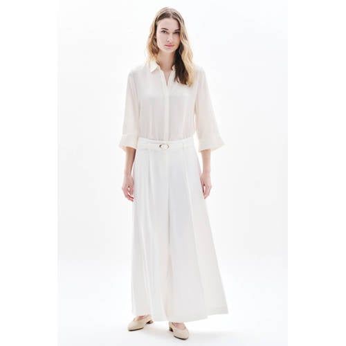 Caroll wide leg high waist palazzo broek ecru